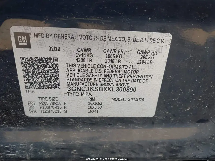 2019 CHEVROLET TRAX LS