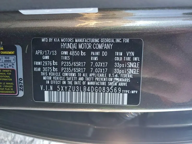 2013 HYUNDAI SANTA FE SPORT   