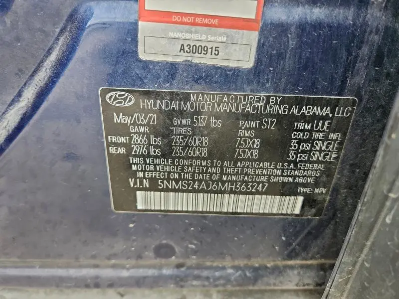 2021 HYUNDAI SANTA FE SEL  