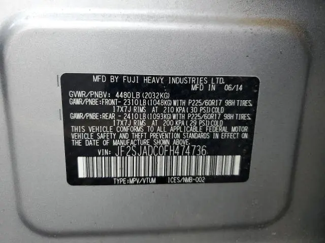 2015 SUBARU FORESTER 2.5I PREMIUM  