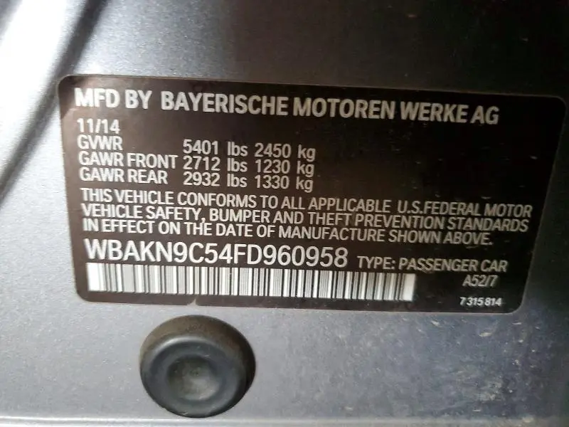 2015 BMW 550 I  