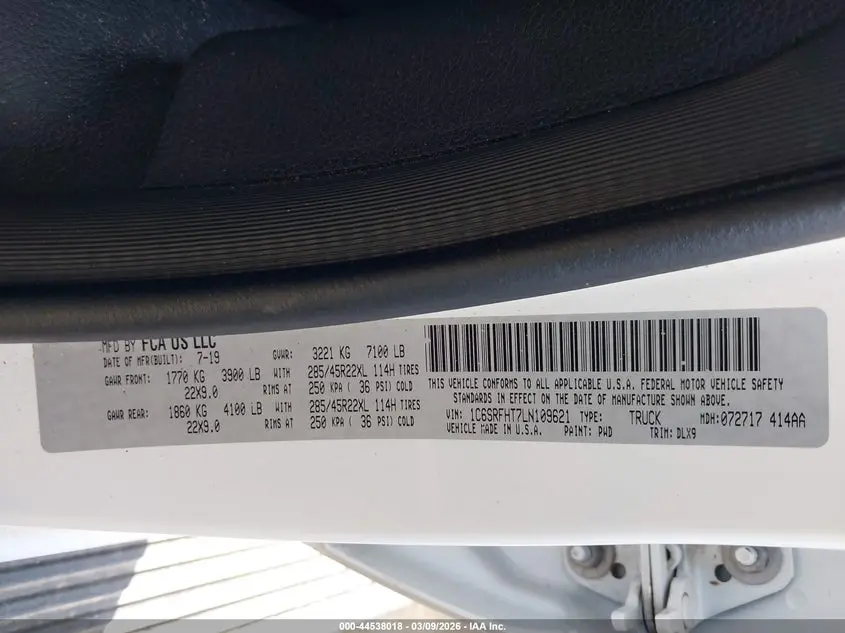 2020 RAM 1500 LIMITED  4X4 5'7 BOX