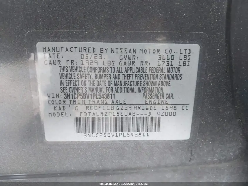 2023 NISSAN KICKS S XTRONIC CVT