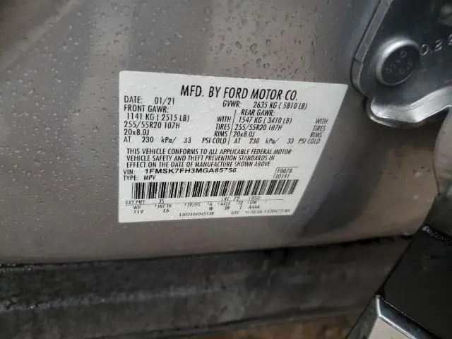 2021 FORD EXPLORER LIMITED  