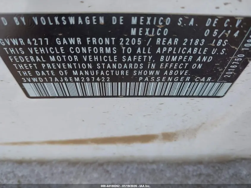 2014 VOLKSWAGEN JETTA 1.8T SE