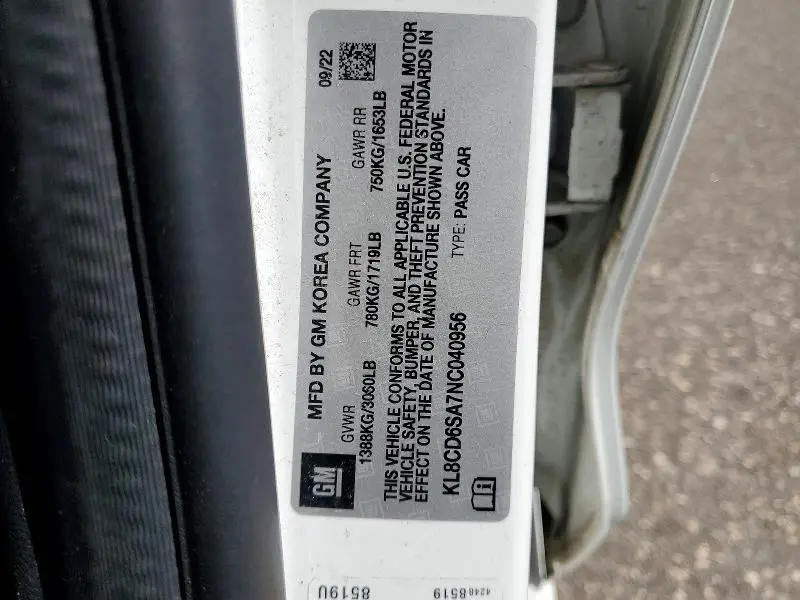2022 CHEVROLET SPARK 1LT  