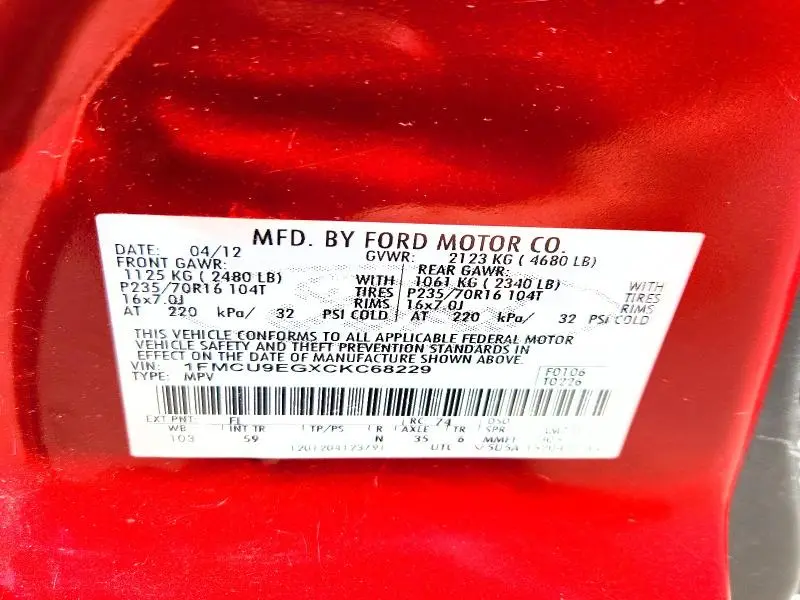 2012 FORD ESCAPE LIMITED  