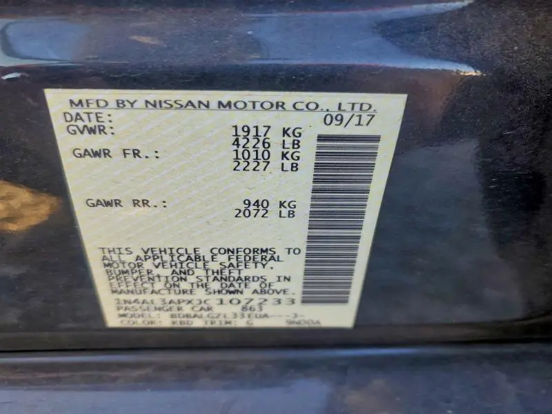 2018 NISSAN ALTIMA 2.5  