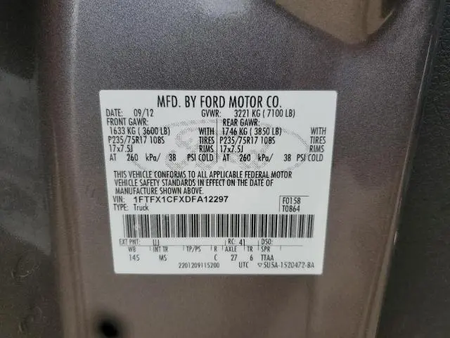 2013 FORD F150 SUPER CAB  