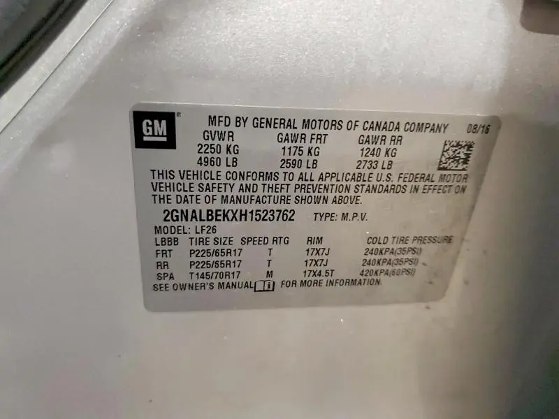 2017 CHEVROLET EQUINOX LS  