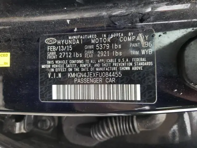 2015 HYUNDAI GENESIS 3.8L  
