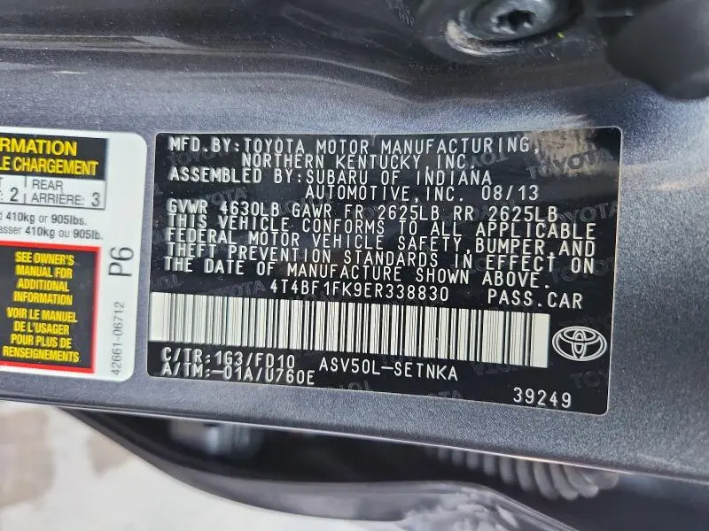 2014 TOYOTA CAMRY LE  