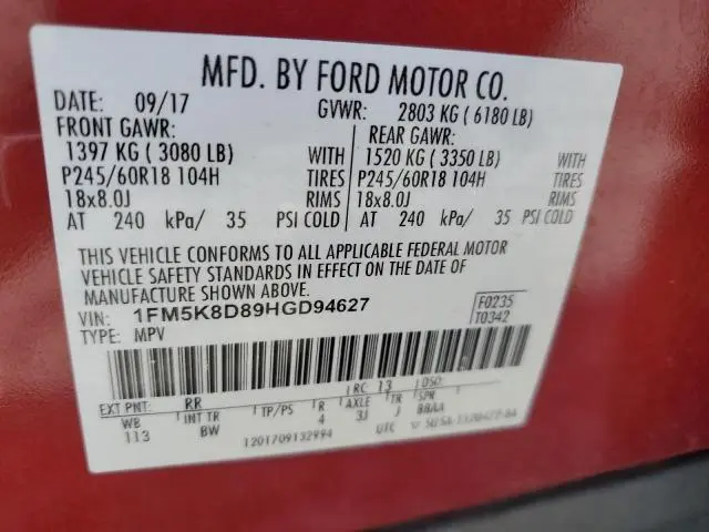 2017 FORD EXPLORER XLT  
