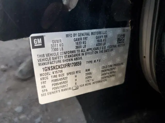 2015 CHEVROLET TAHOE K1500 LTZ  