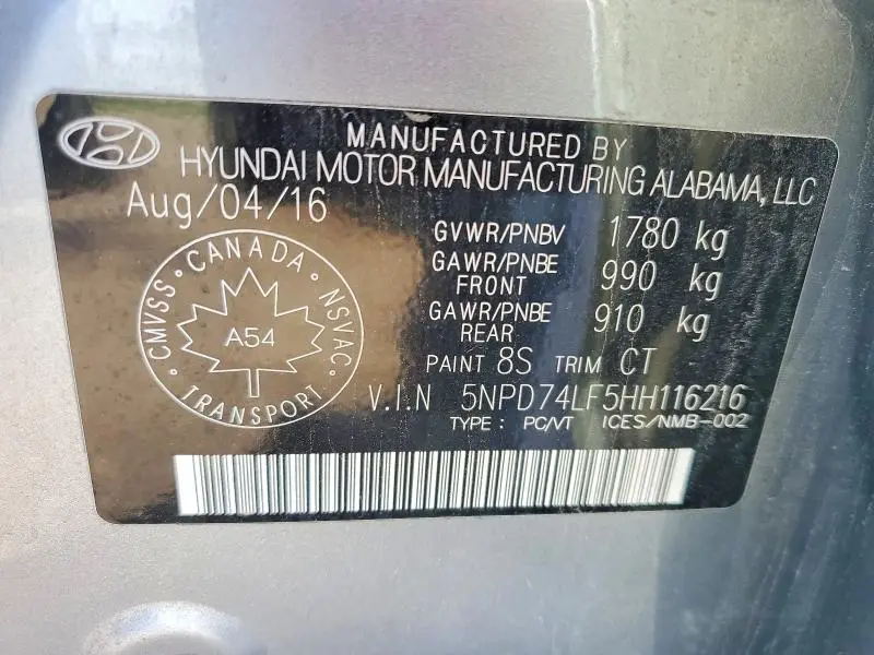2017 HYUNDAI ELANTRA SE  