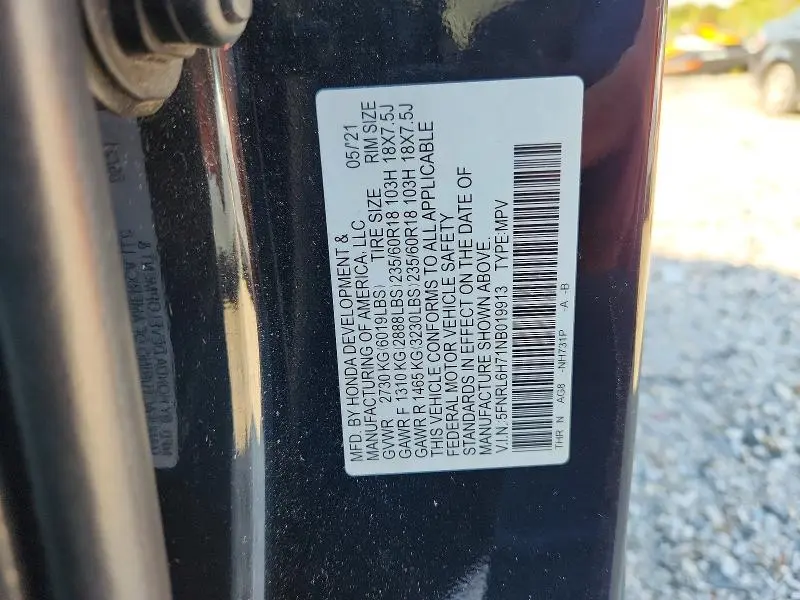 2022 HONDA ODYSSEY EXL  