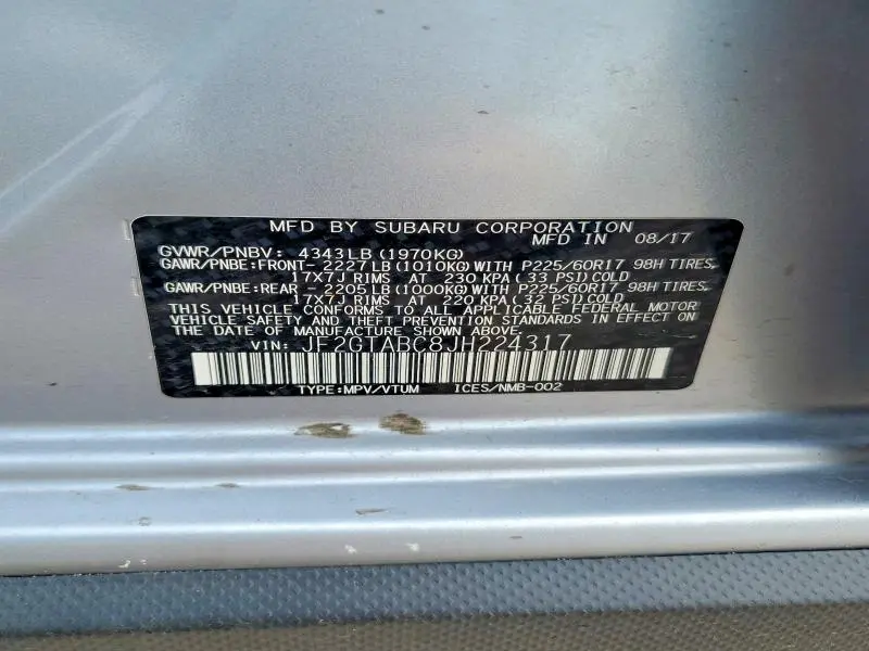 2018 SUBARU CROSSTREK PREMIUM  