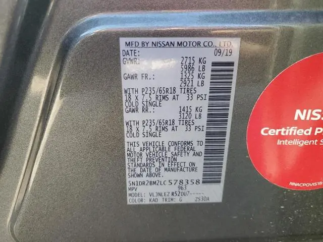 2020 NISSAN PATHFINDER SV  