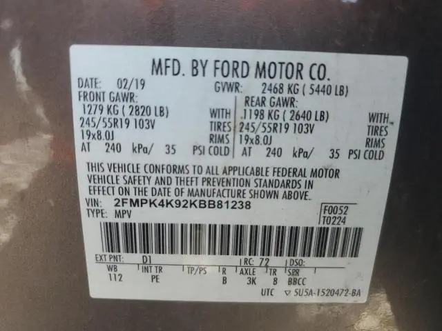 2019 FORD EDGE TITANIUM  