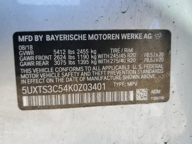 2019 BMW X3 XDRIVEM40I  