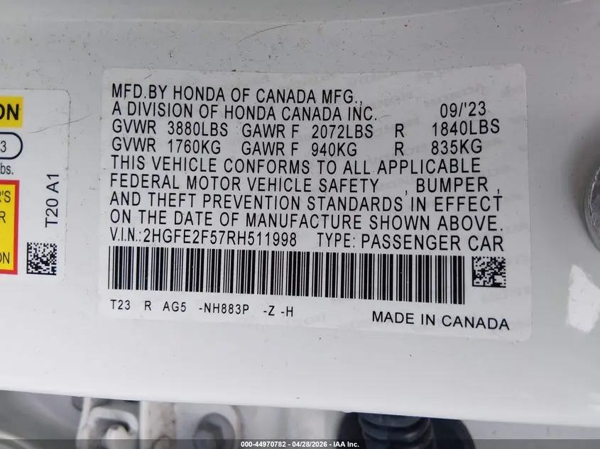 2024 HONDA CIVIC SPORT