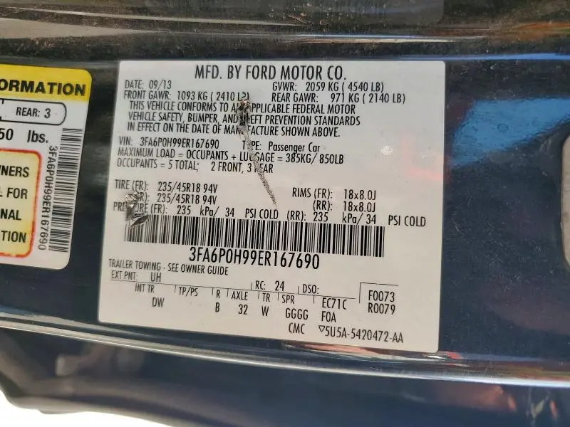 2014 FORD FUSION SE  