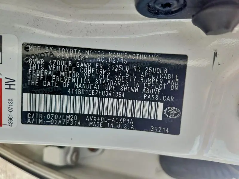 2015 TOYOTA AVALON HYBRID  