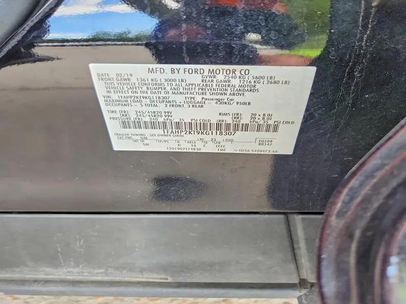 2019 FORD TAURUS SHO  