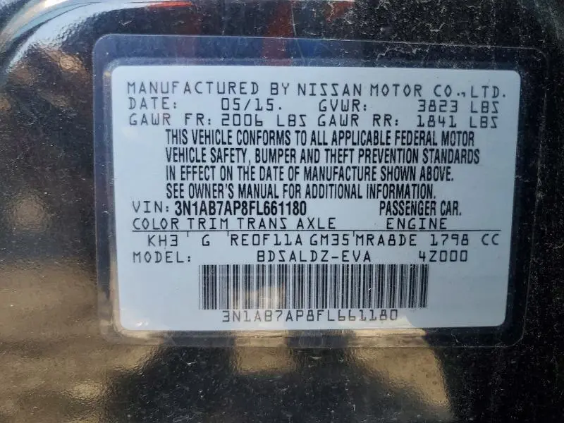 2015 NISSAN SENTRA SV  