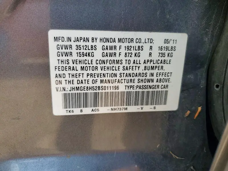 2011 HONDA FIT SPORT  