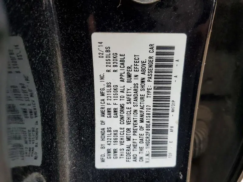 2014 HONDA ACCORD EXL  