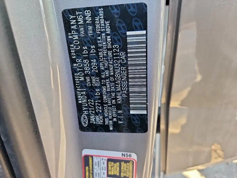 2022 HYUNDAI ELANTRA SEL  