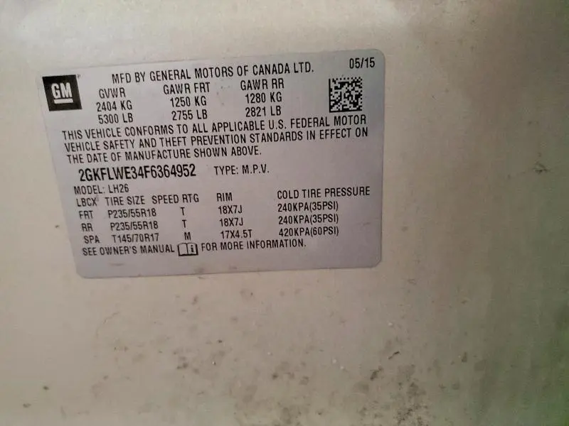 2015 GMC TERRAIN SLE  