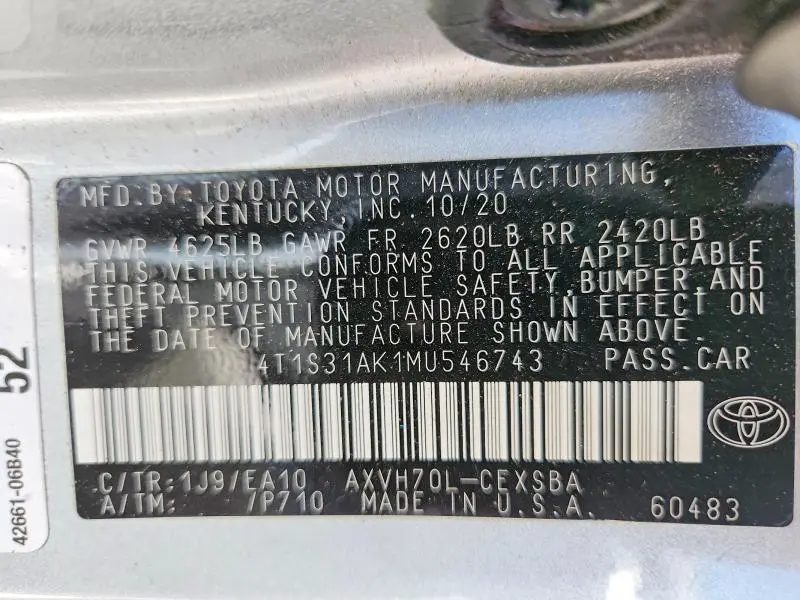 2021 TOYOTA CAMRY SE  