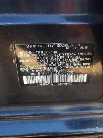 2015 SUBARU XV CROSSTREK 2.0 PREMIUM  