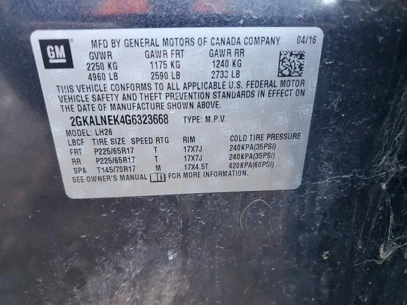 2016 GMC TERRAIN SLE  