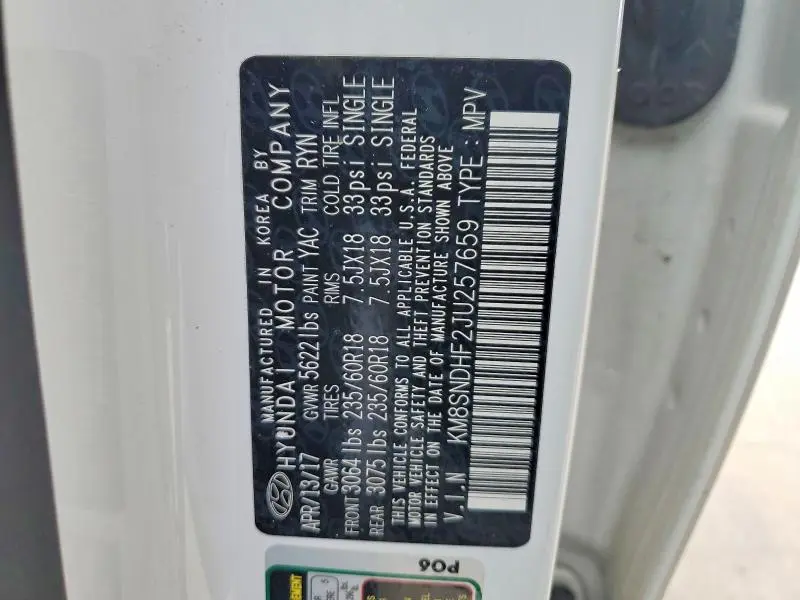 2018 HYUNDAI SANTA FE   