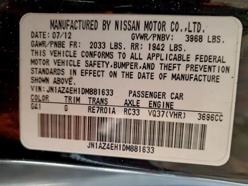 2013 NISSAN 370Z BASE  