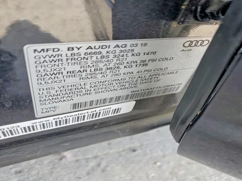 2018 AUDI Q7 PRESTIGE  