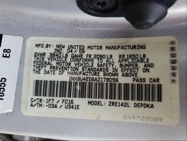 2010 TOYOTA COROLLA BASE