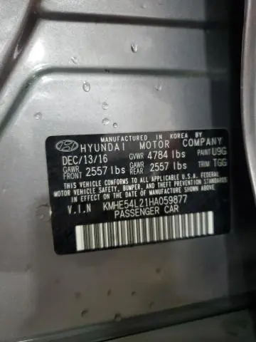 2017 HYUNDAI SONATA PLUG-IN HYBRID  