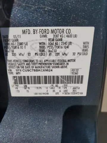 2011 FORD ESCAPE XLS  