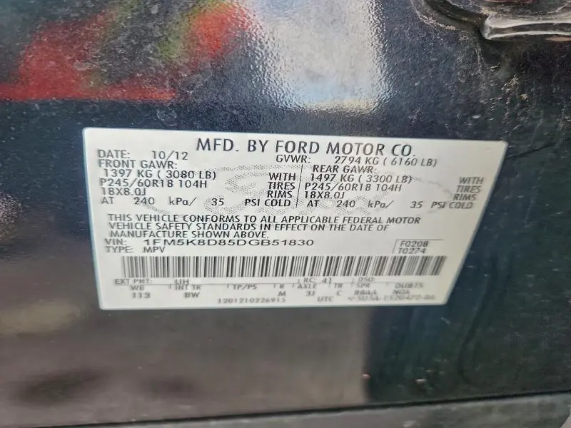 2013 FORD EXPLORER XLT  