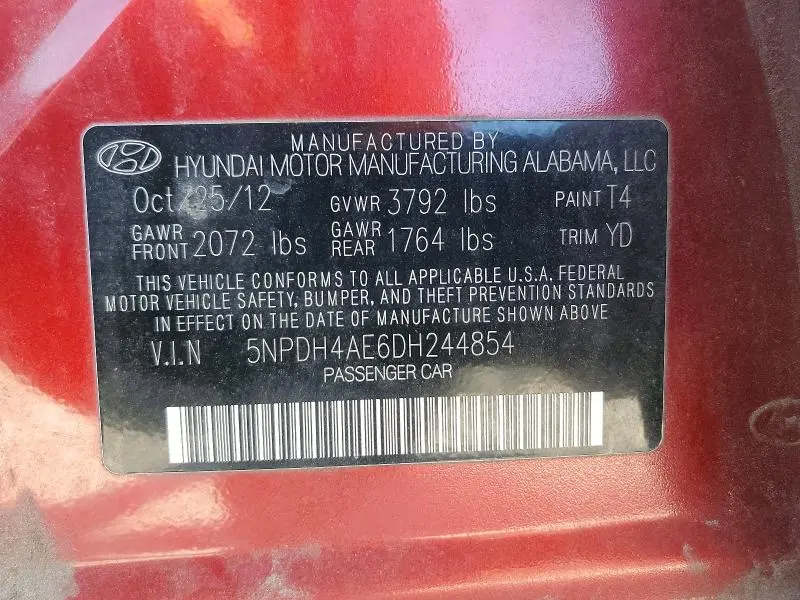 2013 HYUNDAI ELANTRA LIMITED  