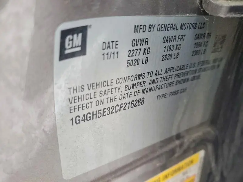 2012 BUICK LACROSSE PREMIUM  