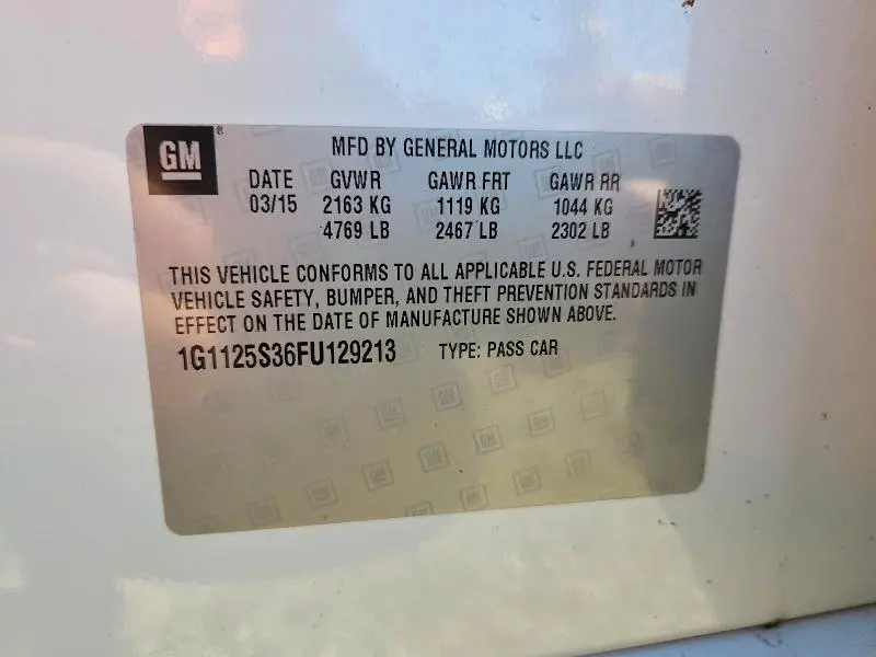 2015 CHEVROLET IMPALA LT  