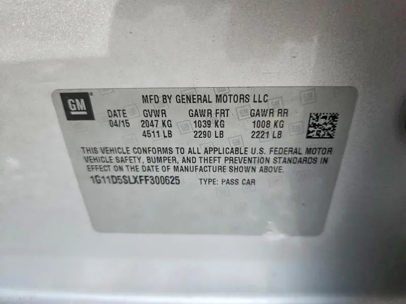 2015 CHEVROLET MALIBU 2LT  