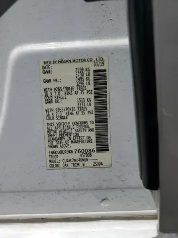 2019 NISSAN FRONTIER S  
