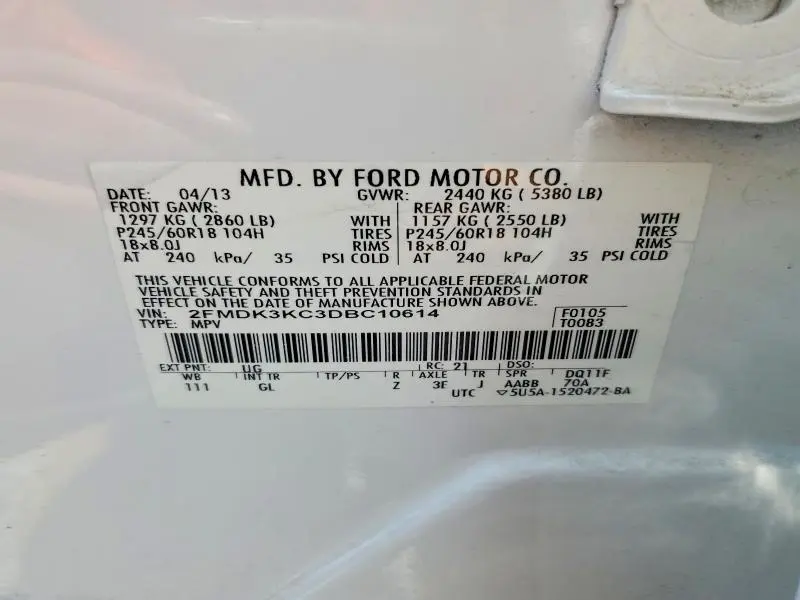 2013 FORD EDGE LIMITED  