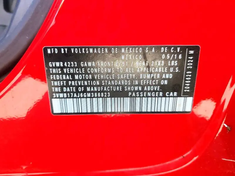 2016 VOLKSWAGEN JETTA SPORT  